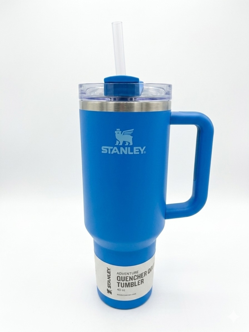 Stanley Blue Insulated Tumbler with Handle and Straw